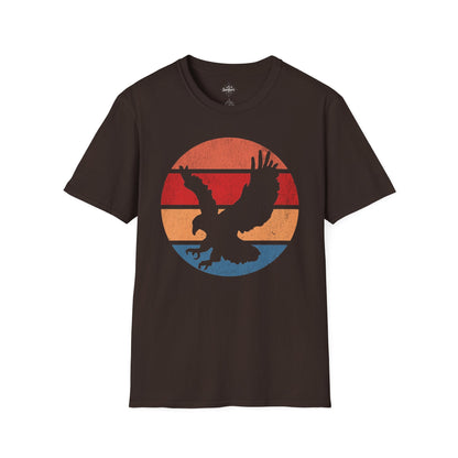 Retro Sunset Bald Eagle