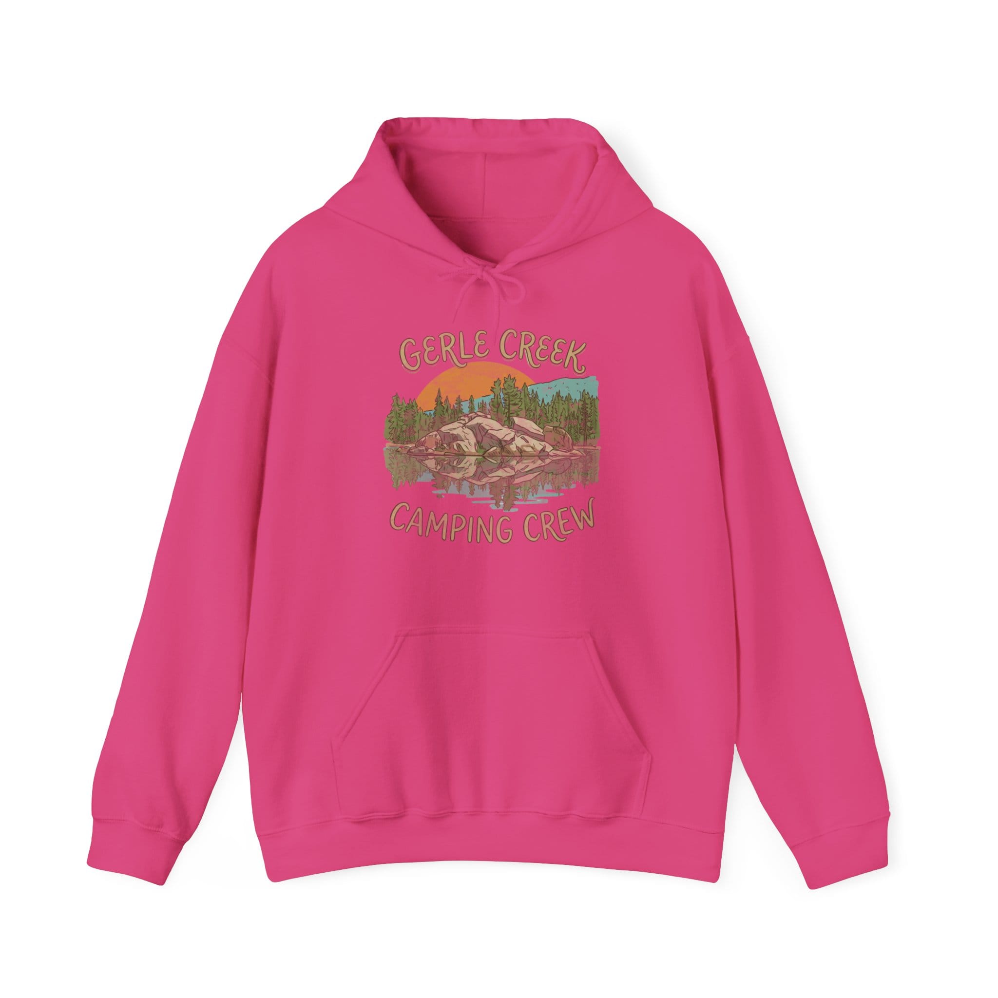 Printify Hoodie Heliconia / S Gerle Creek Camping Crew Hoodie