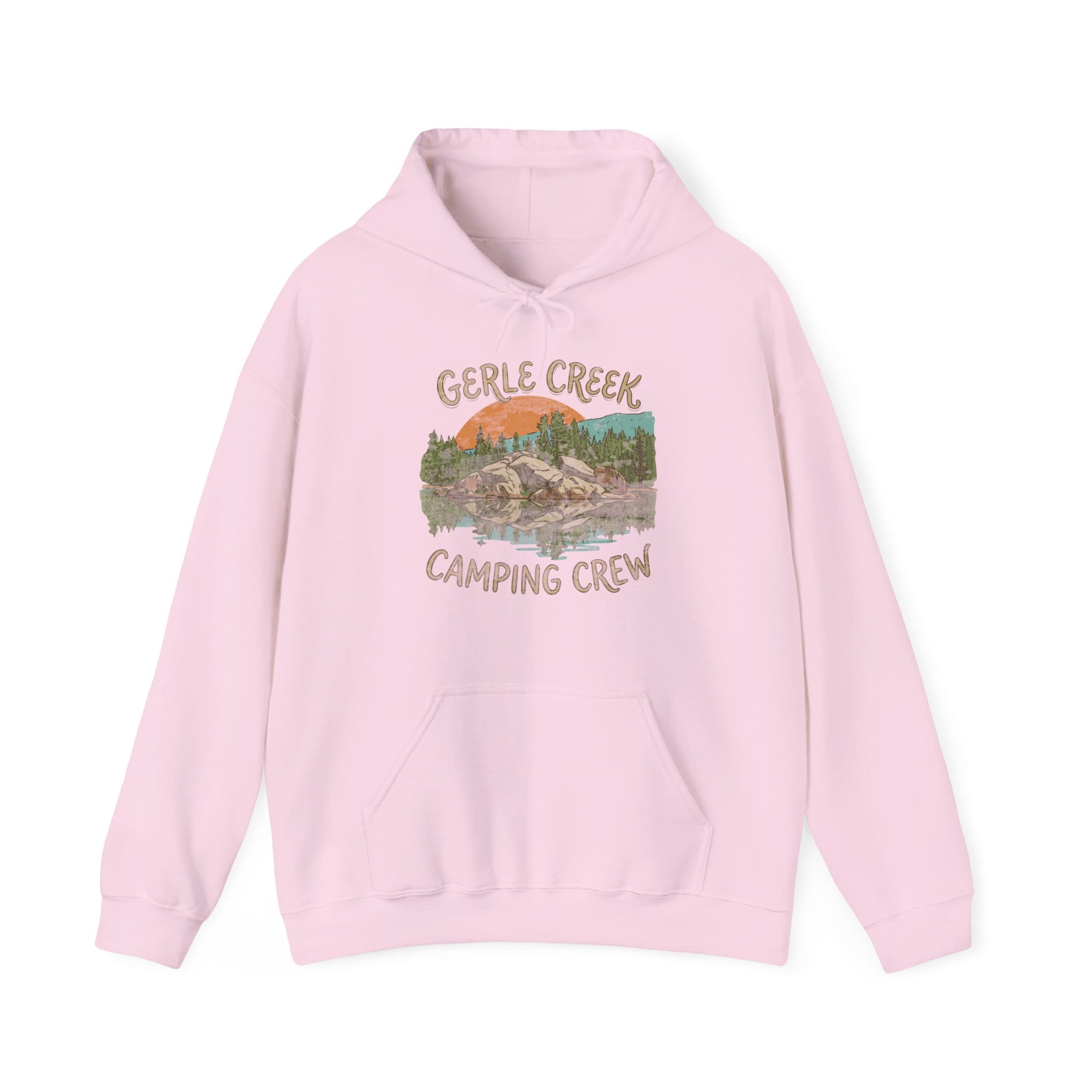 Printify Hoodie Light Pink / S Gerle Creek Camping Crew Hoodie