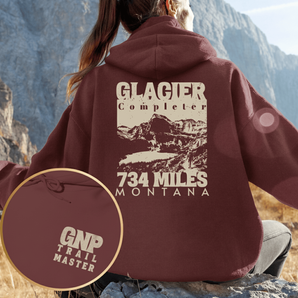 Printify Hoodie Maroon / S Glacier NP Completer