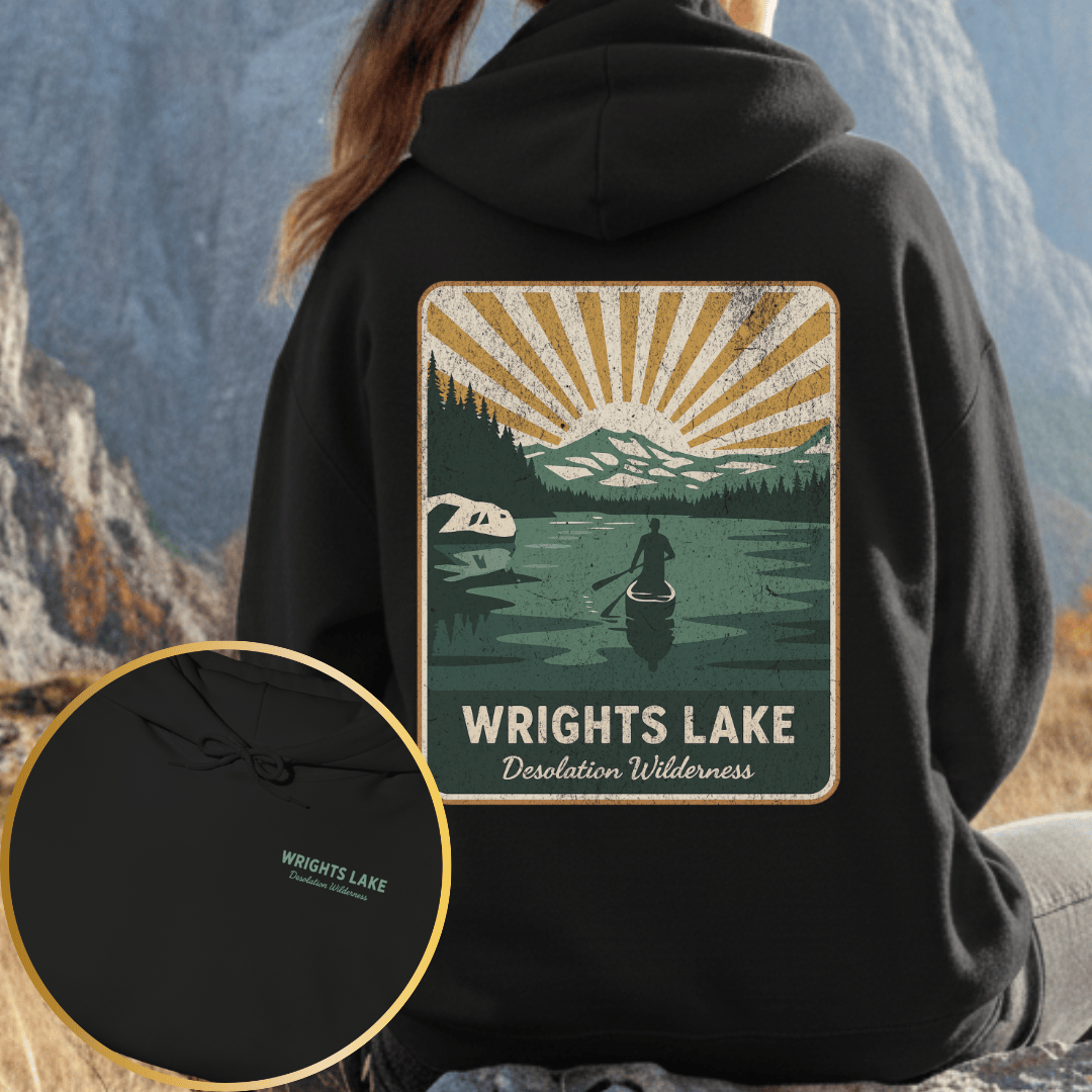 Printify Hoodie S / Black Wrights Lake Desolation Wilderness