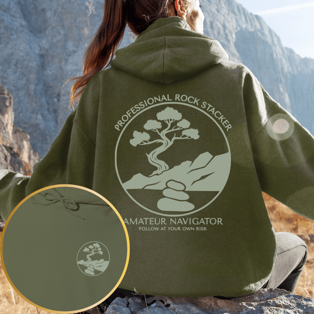 Printify Hoodie S / Military Green Professional Rock Stacker