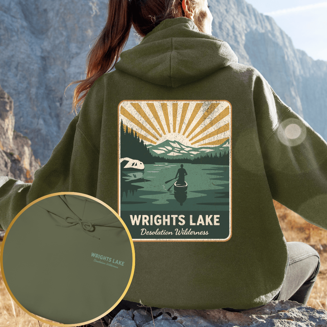 Printify Hoodie S / Military Green Wrights Lake Desolation Wilderness