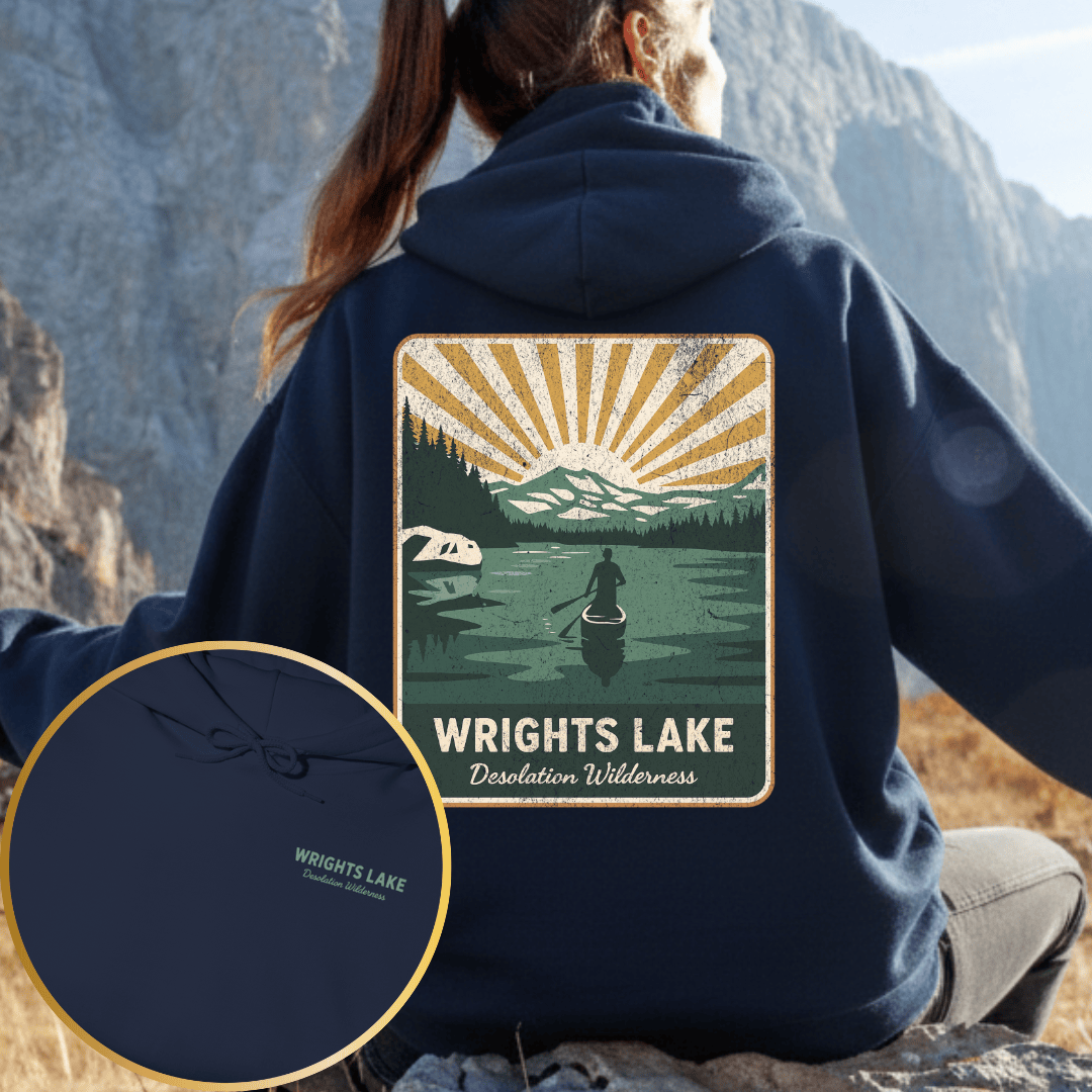 Printify Hoodie S / Navy Wrights Lake Desolation Wilderness