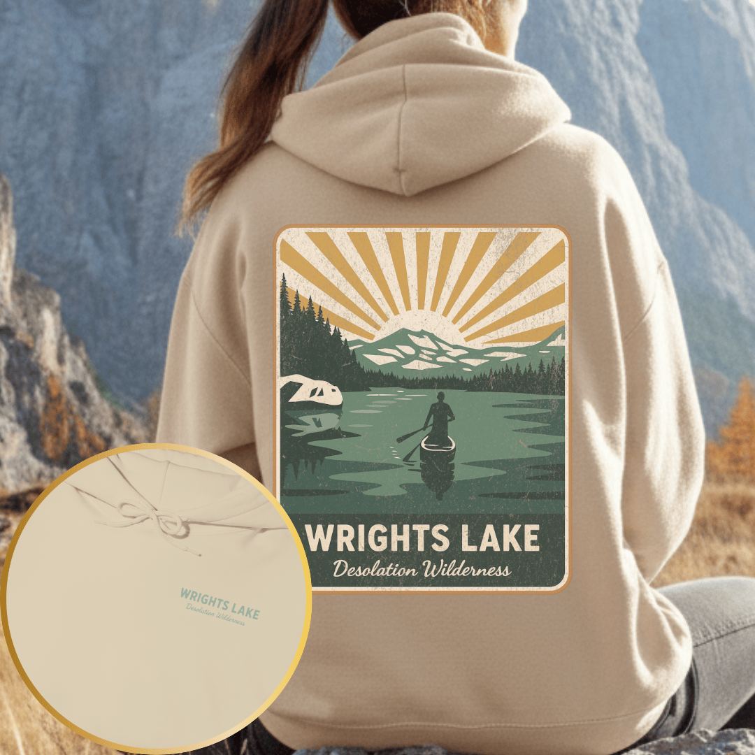 Printify Hoodie S / Sand Wrights Lake Desolation Wilderness