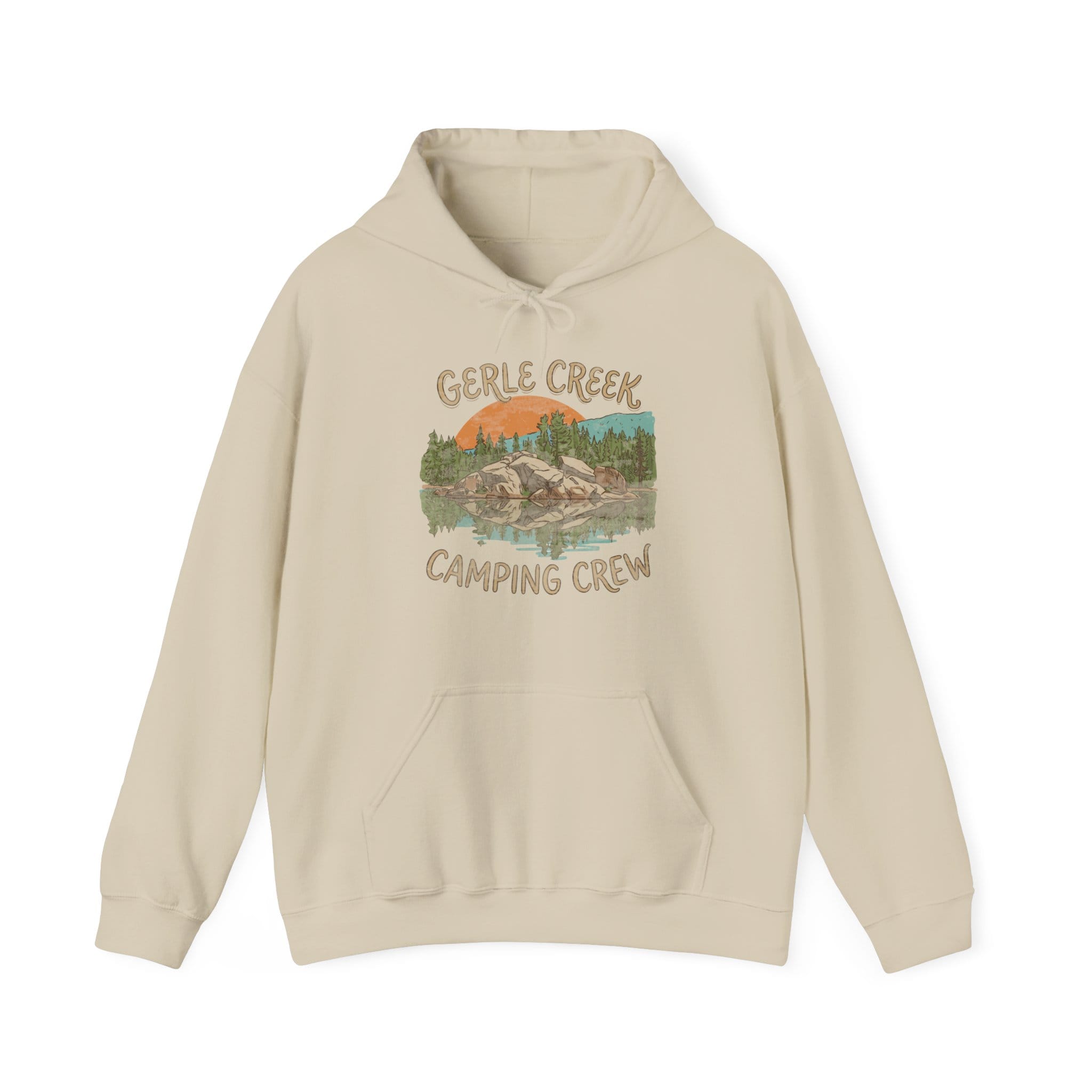Printify Hoodie Sand / S Gerle Creek Camping Crew Hoodie