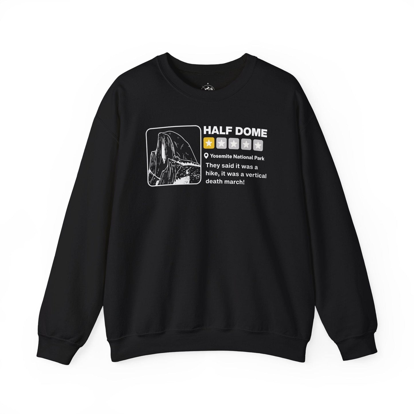 Printify Sweatshirt Black / S Half Dome Yelp Death March