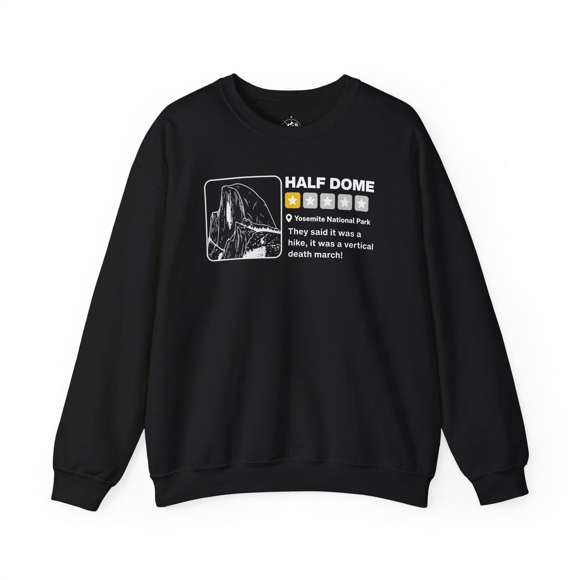 Printify Sweatshirt Black / S Half Dome Yelp Death March