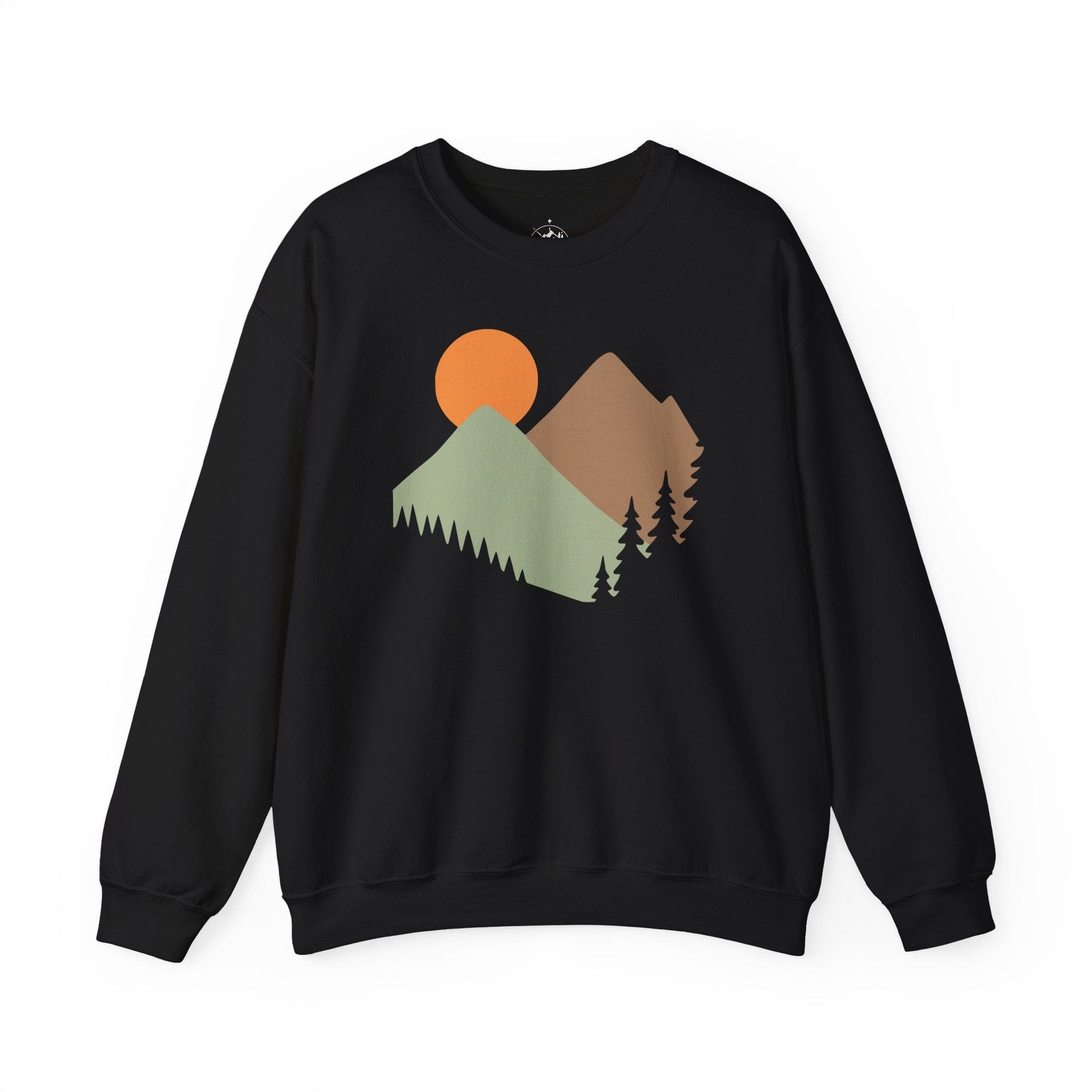Printify Sweatshirt Black / S Mountain Scene