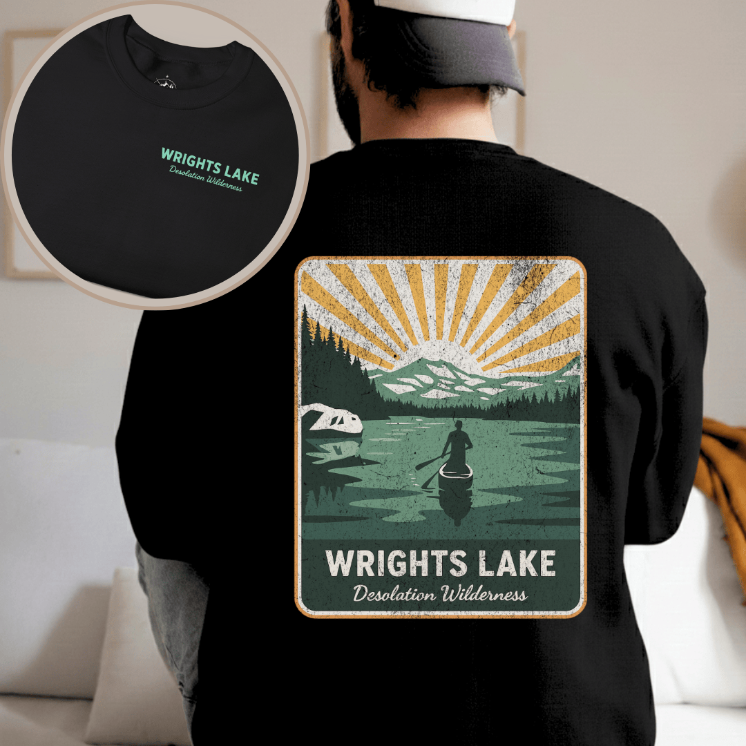 Printify Sweatshirt Black / S Wrights Lake Desolation Wilderness