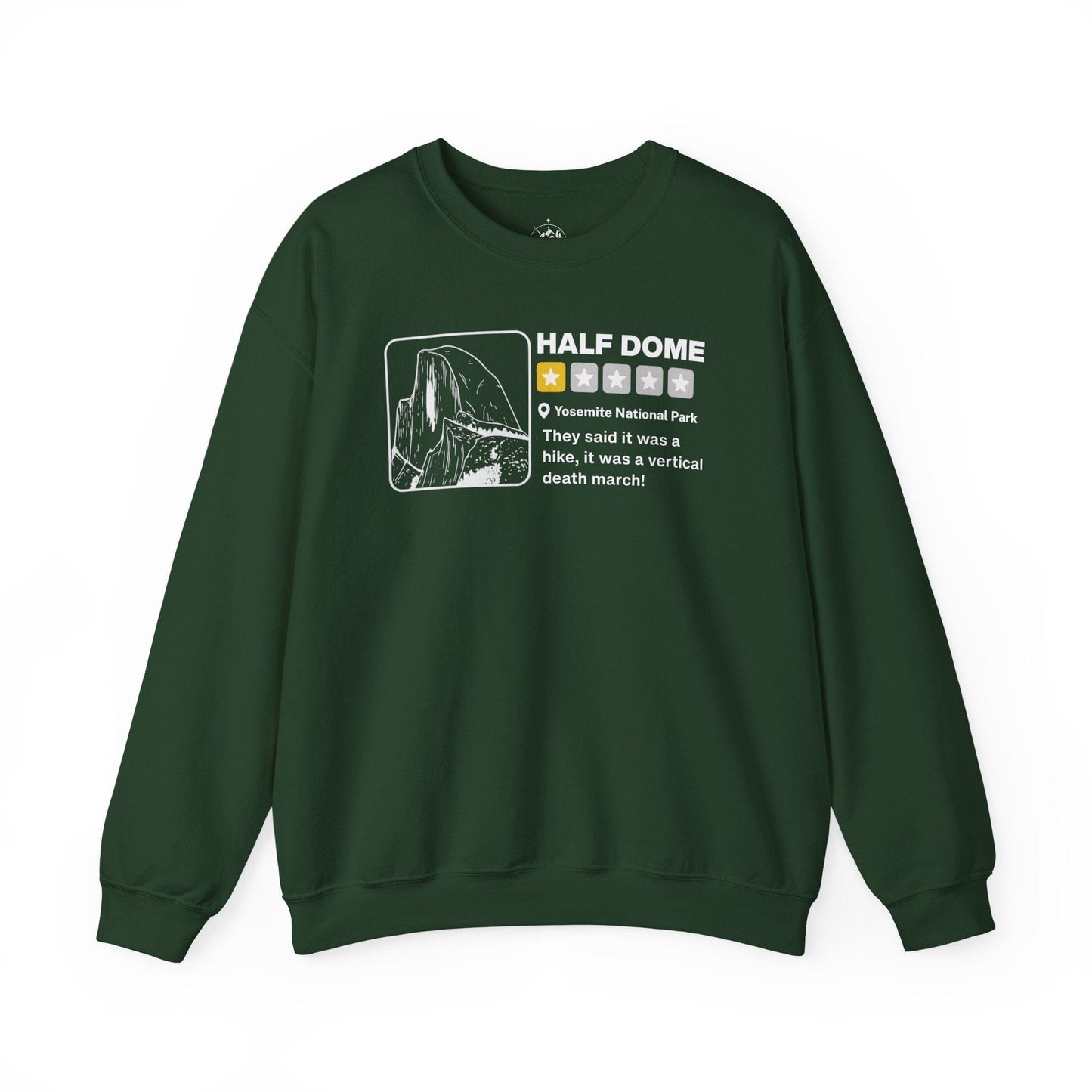 Printify Sweatshirt Forest Green / S Half Dome Yelp Death March