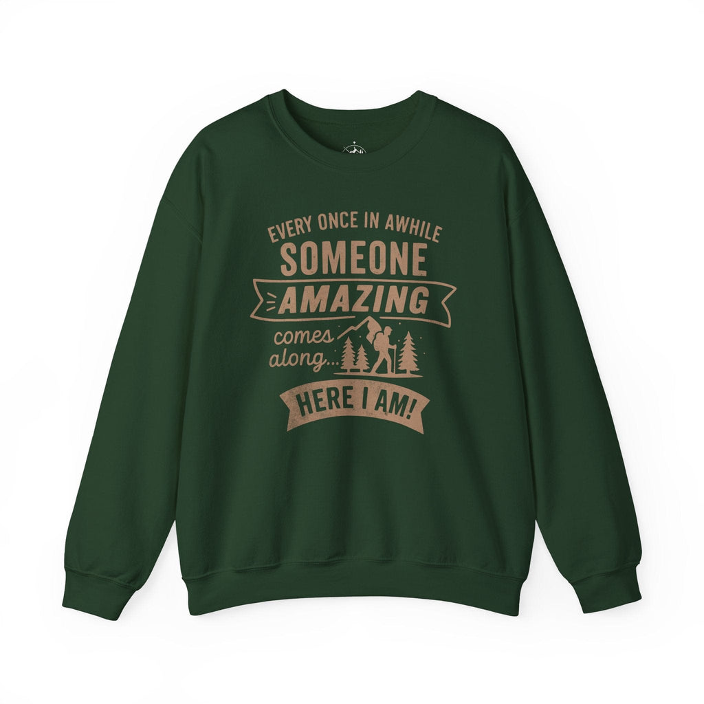Printify Sweatshirt Forest Green / S Someone Amazing Crewneck Sweatshirt