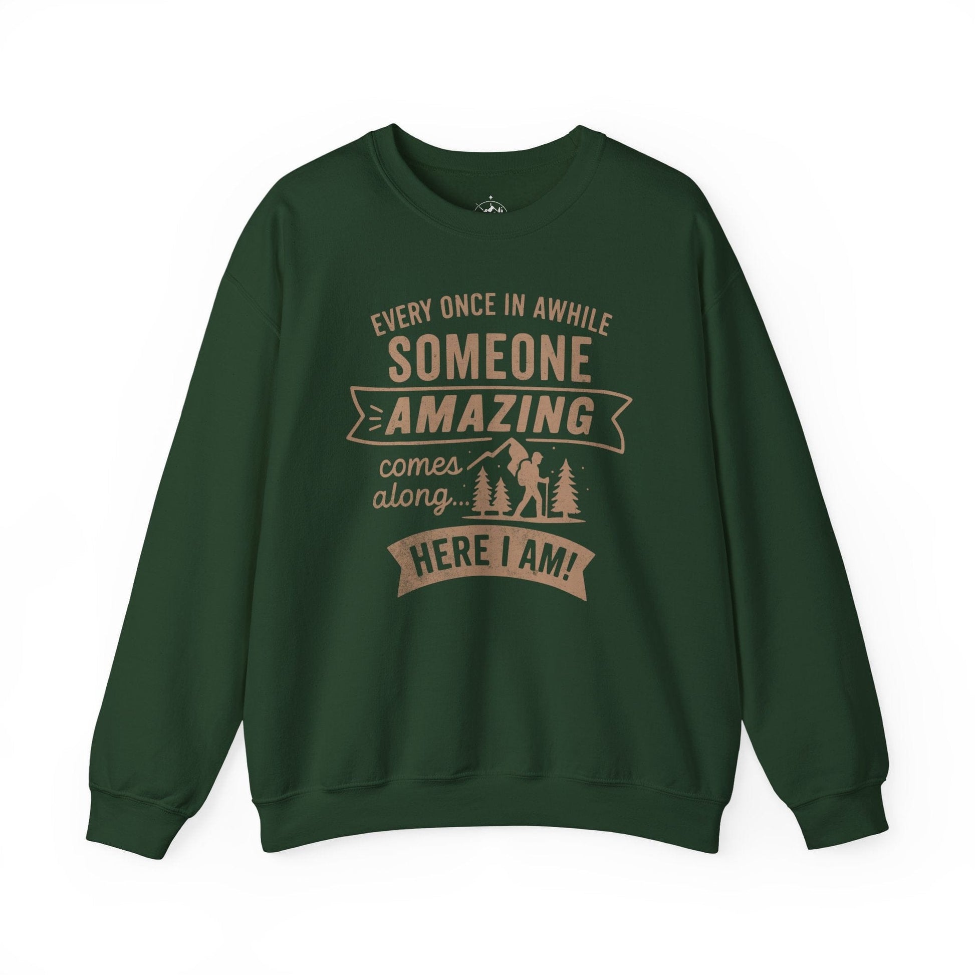 Printify Sweatshirt Forest Green / S Someone Amazing Crewneck Sweatshirt