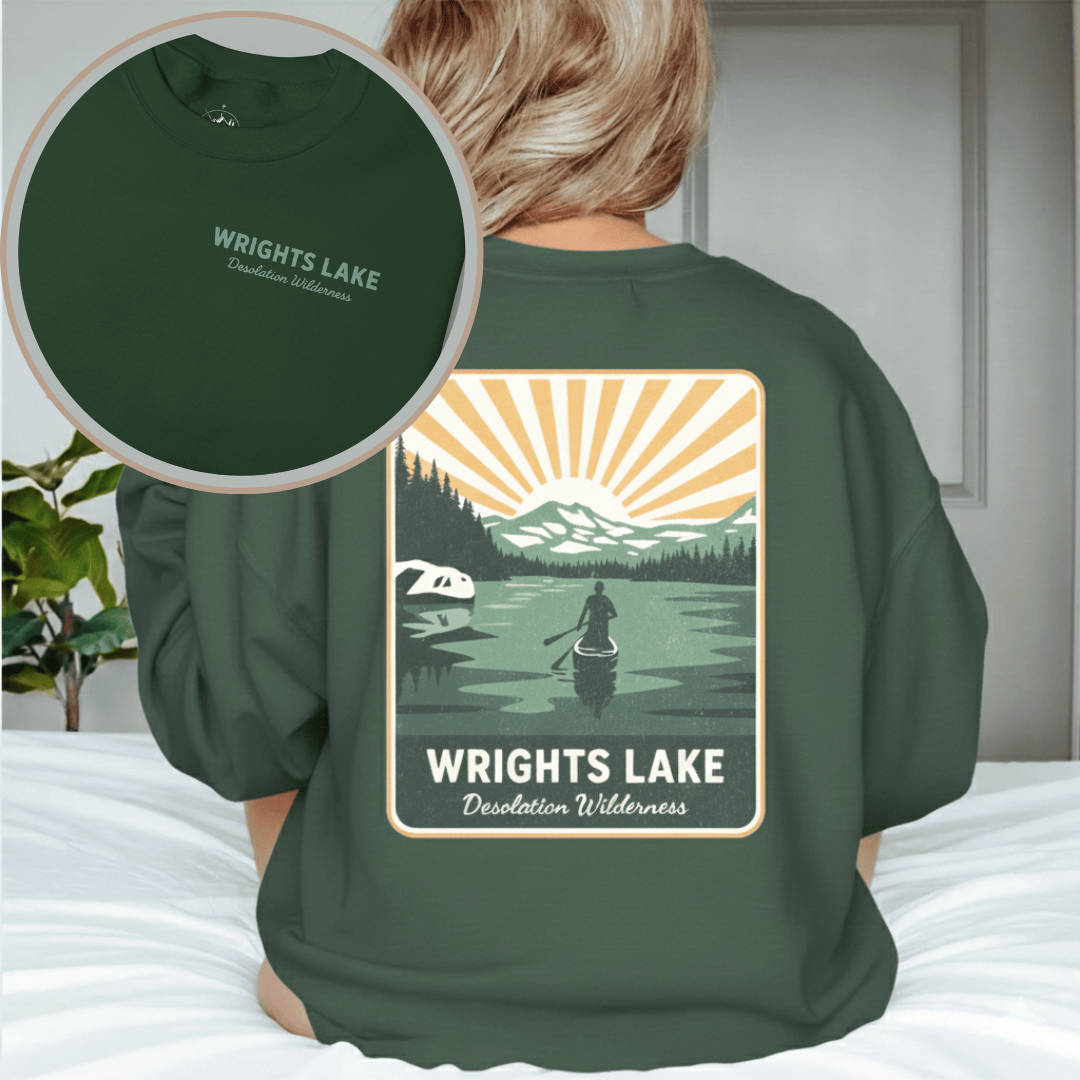 Printify Sweatshirt Forest Green / S Wrights Lake Desolation Wilderness