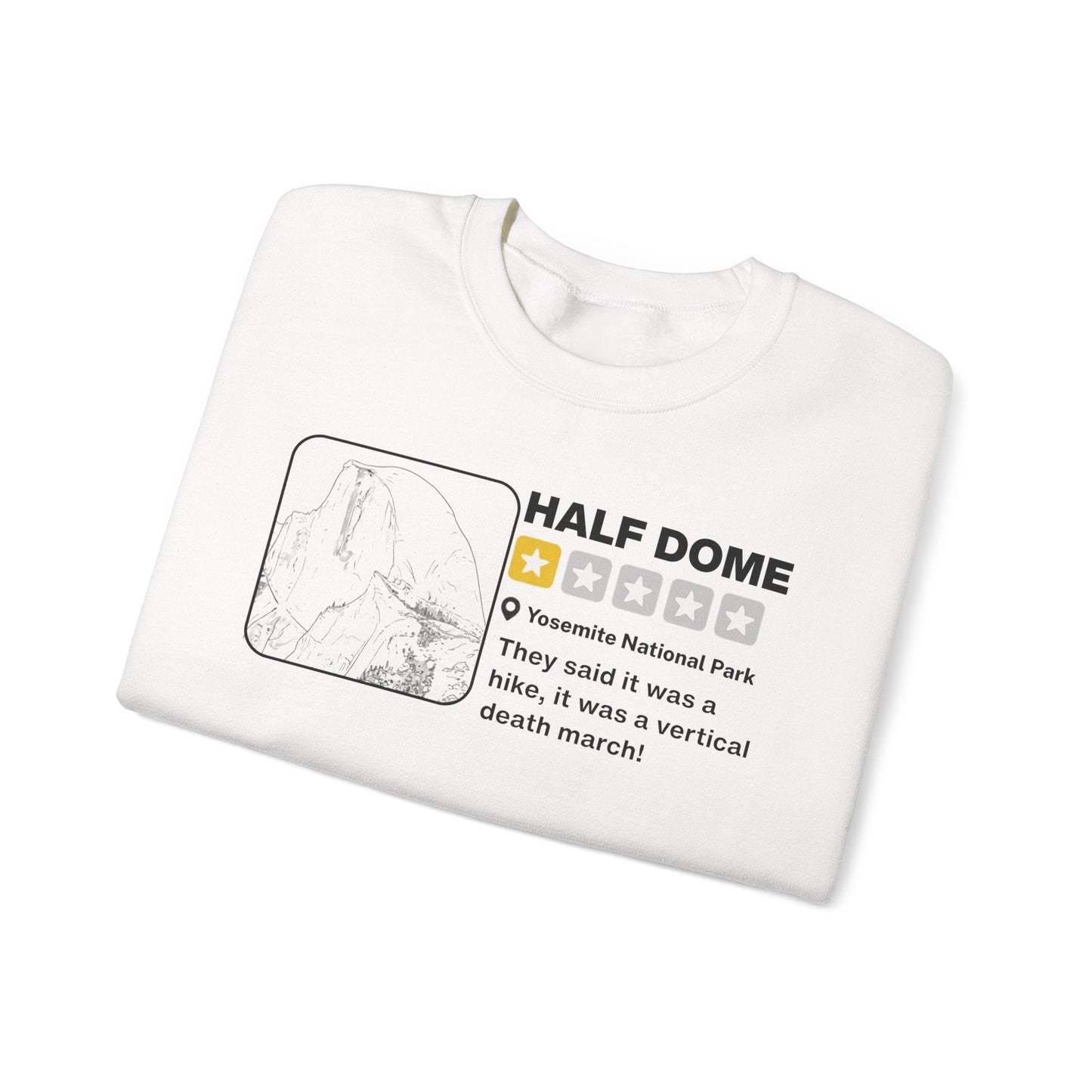 Printify Sweatshirt Half Dome Yelp Death March