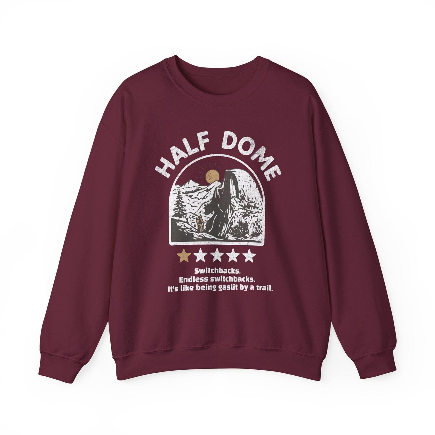 Printify Sweatshirt Maroon / S Half dome 1 Star
