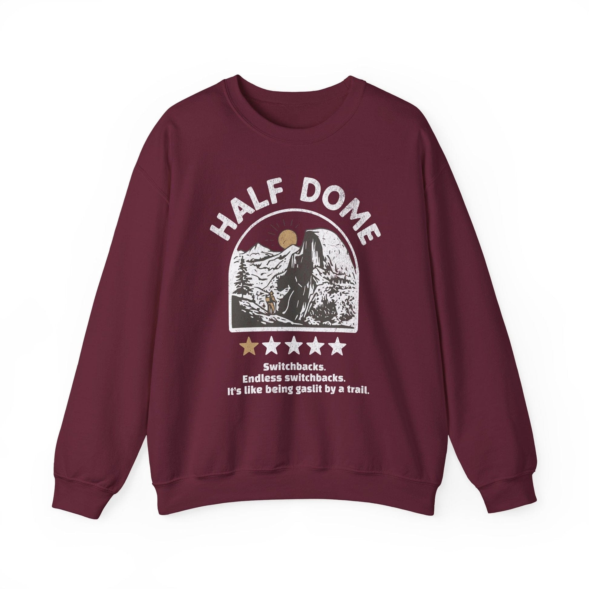 Printify Sweatshirt Maroon / S Half dome 1 Star