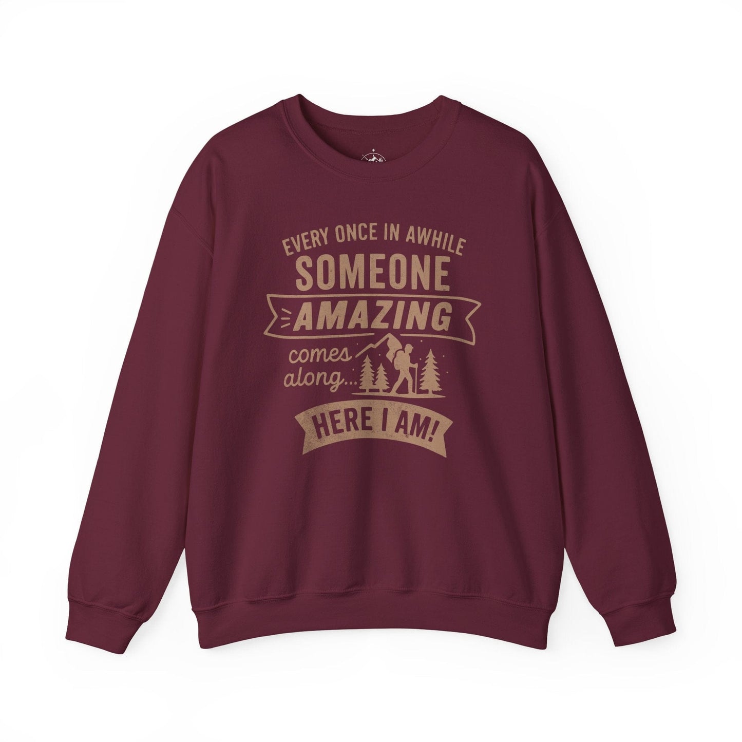 Printify Sweatshirt Maroon / S Someone Amazing Crewneck Sweatshirt