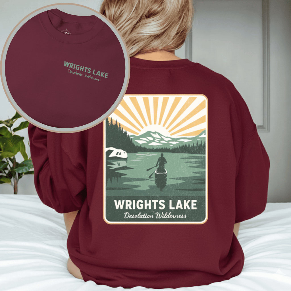 Printify Sweatshirt Maroon / S Wrights Lake Desolation Wilderness