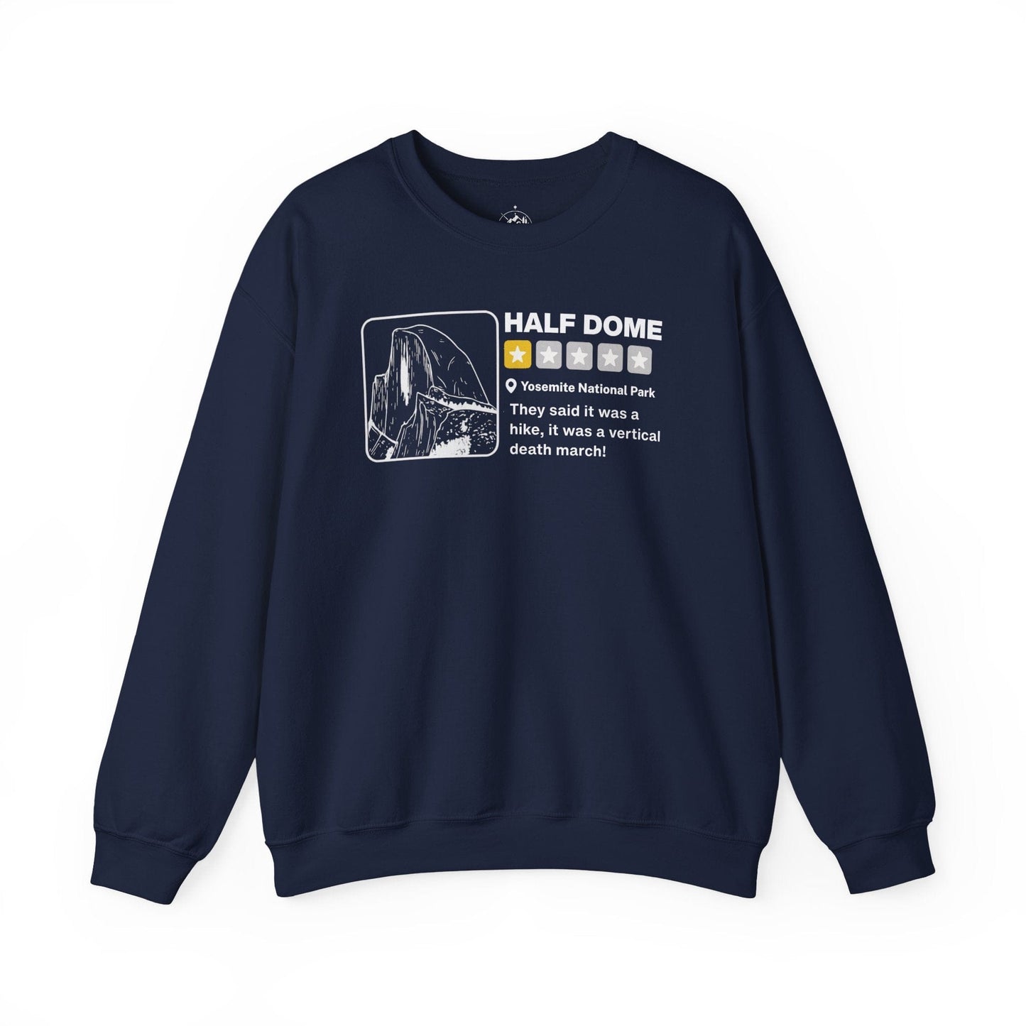 Printify Sweatshirt Navy / S Half Dome Yelp Death March