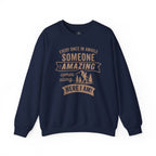 Printify Sweatshirt Navy / S Someone Amazing Crewneck Sweatshirt