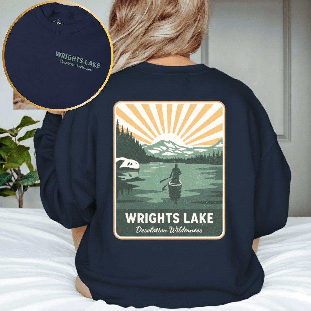 Printify Sweatshirt Navy / S Wrights Lake Desolation Wilderness