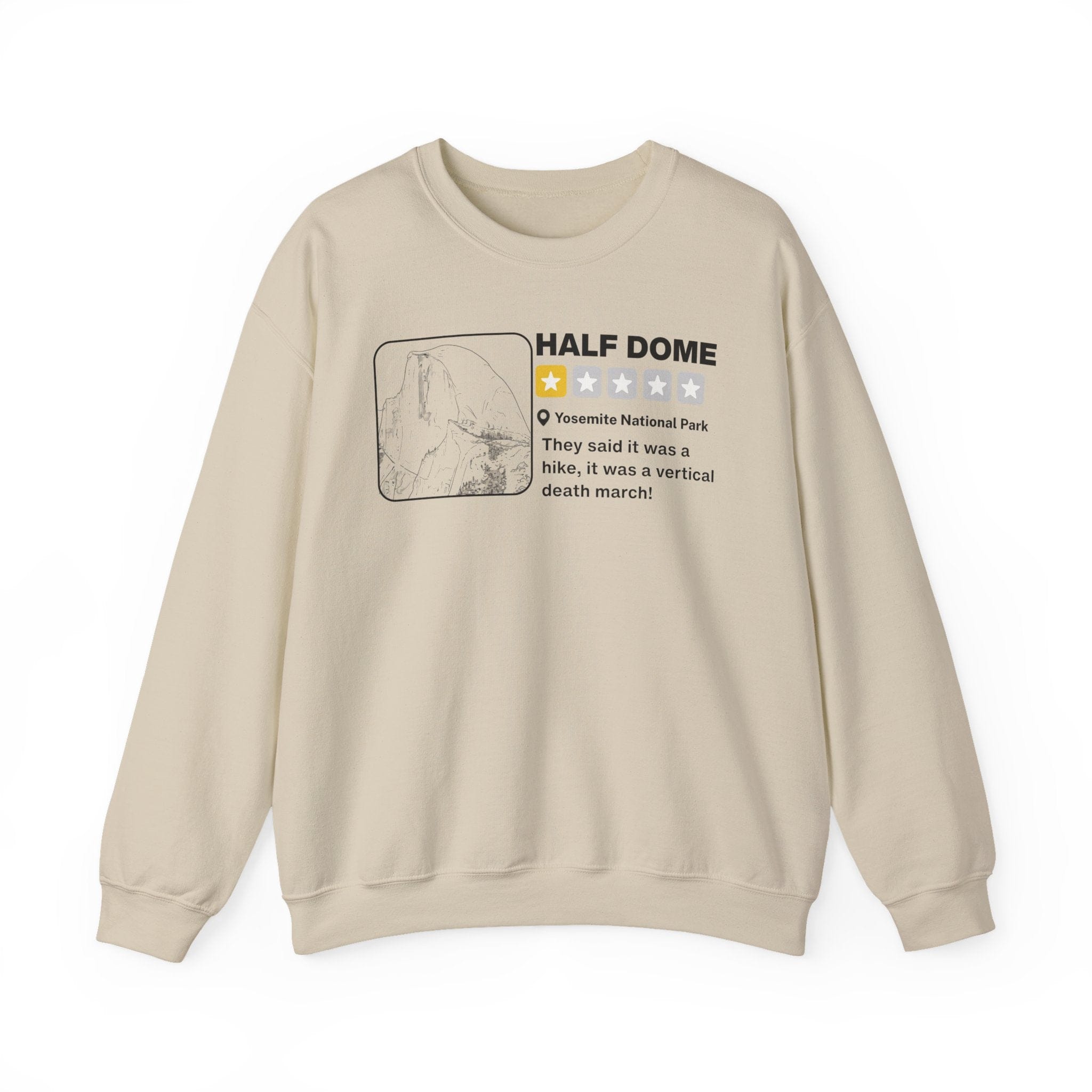 Printify Sweatshirt Sand / S Half Dome Yelp Death March