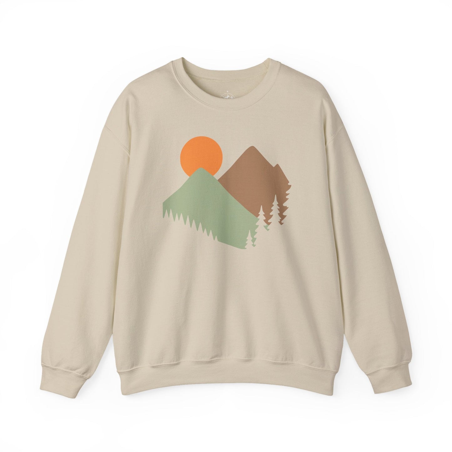 Printify Sweatshirt Sand / S Mountain Scene
