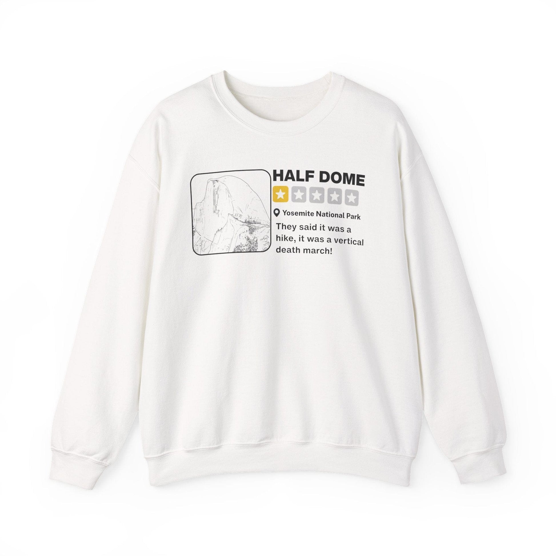 Printify Sweatshirt White / S Half Dome Yelp Death March
