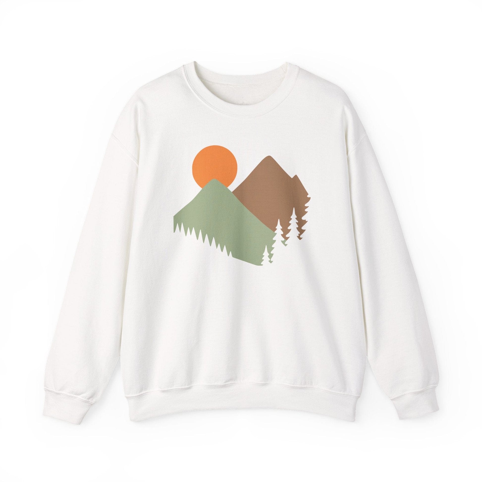 Printify Sweatshirt White / S Mountain Scene