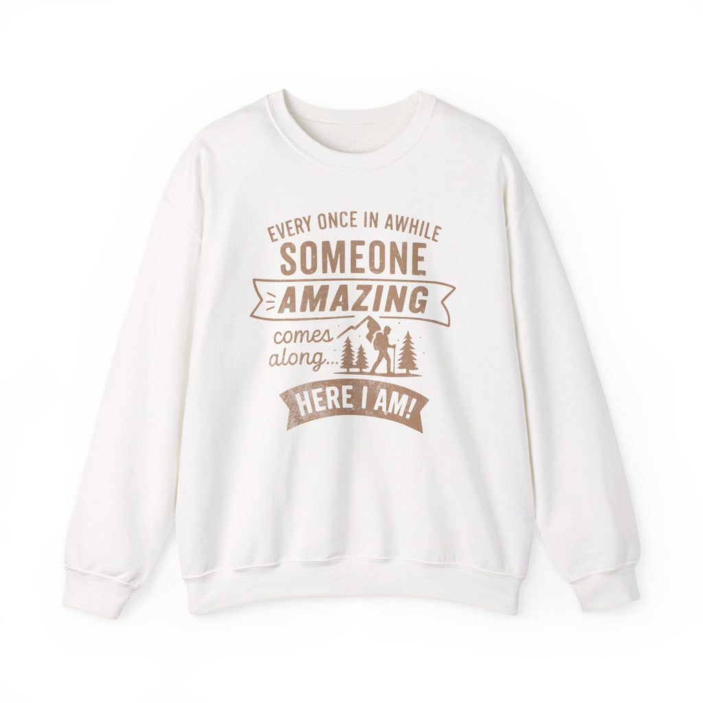 Printify Sweatshirt White / S Someone Amazing Crewneck Sweatshirt