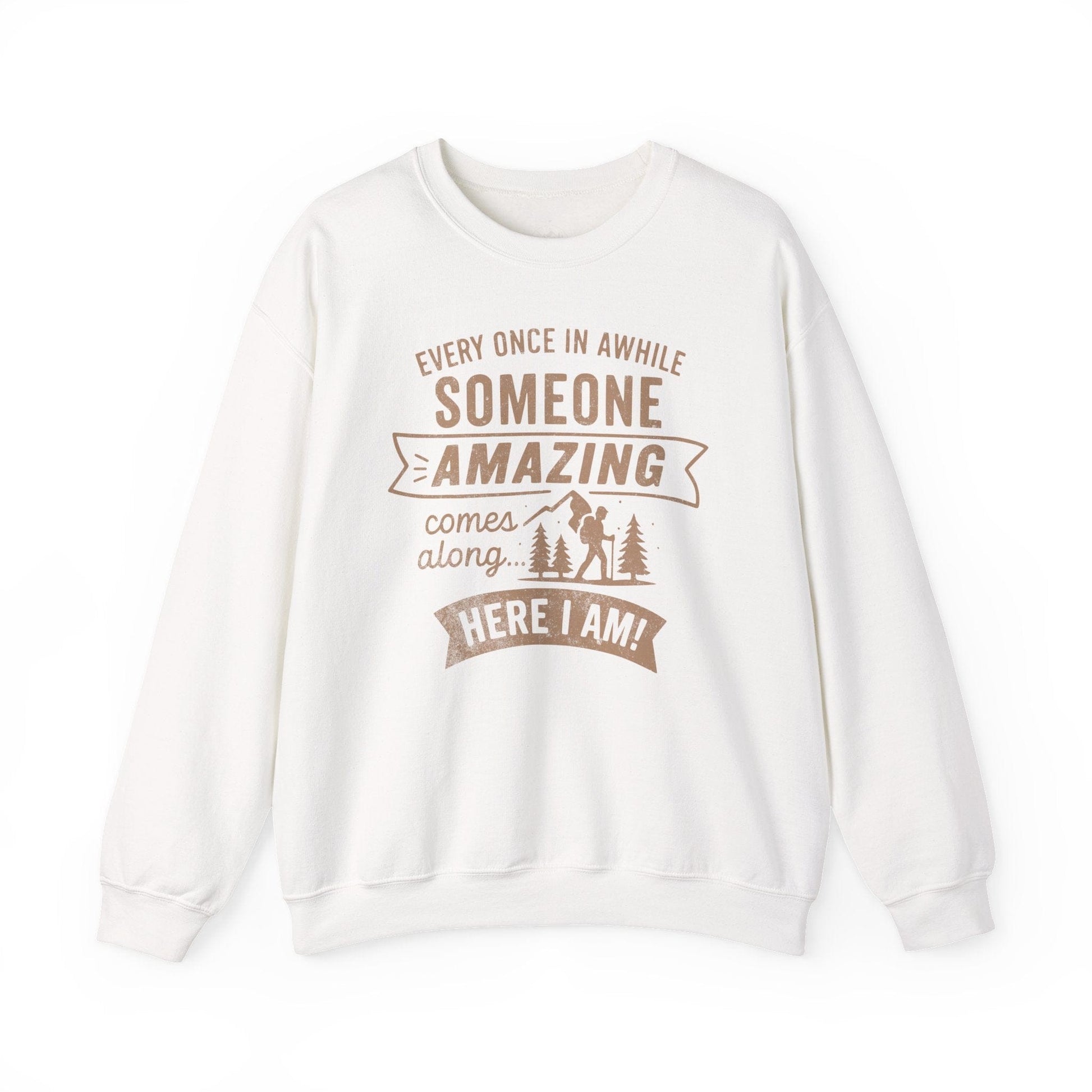 Printify Sweatshirt White / S Someone Amazing Crewneck Sweatshirt