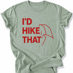 Printify T-Shirt Bay / S I'd Hike that - Hald dome upper case red