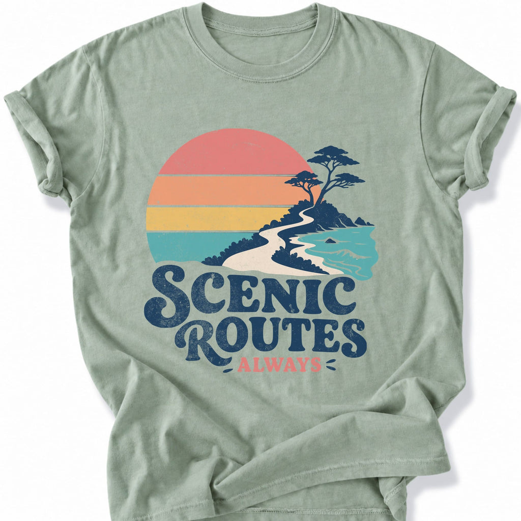 Printify T-Shirt Bay / S Scenic Routes Always T-Shirt