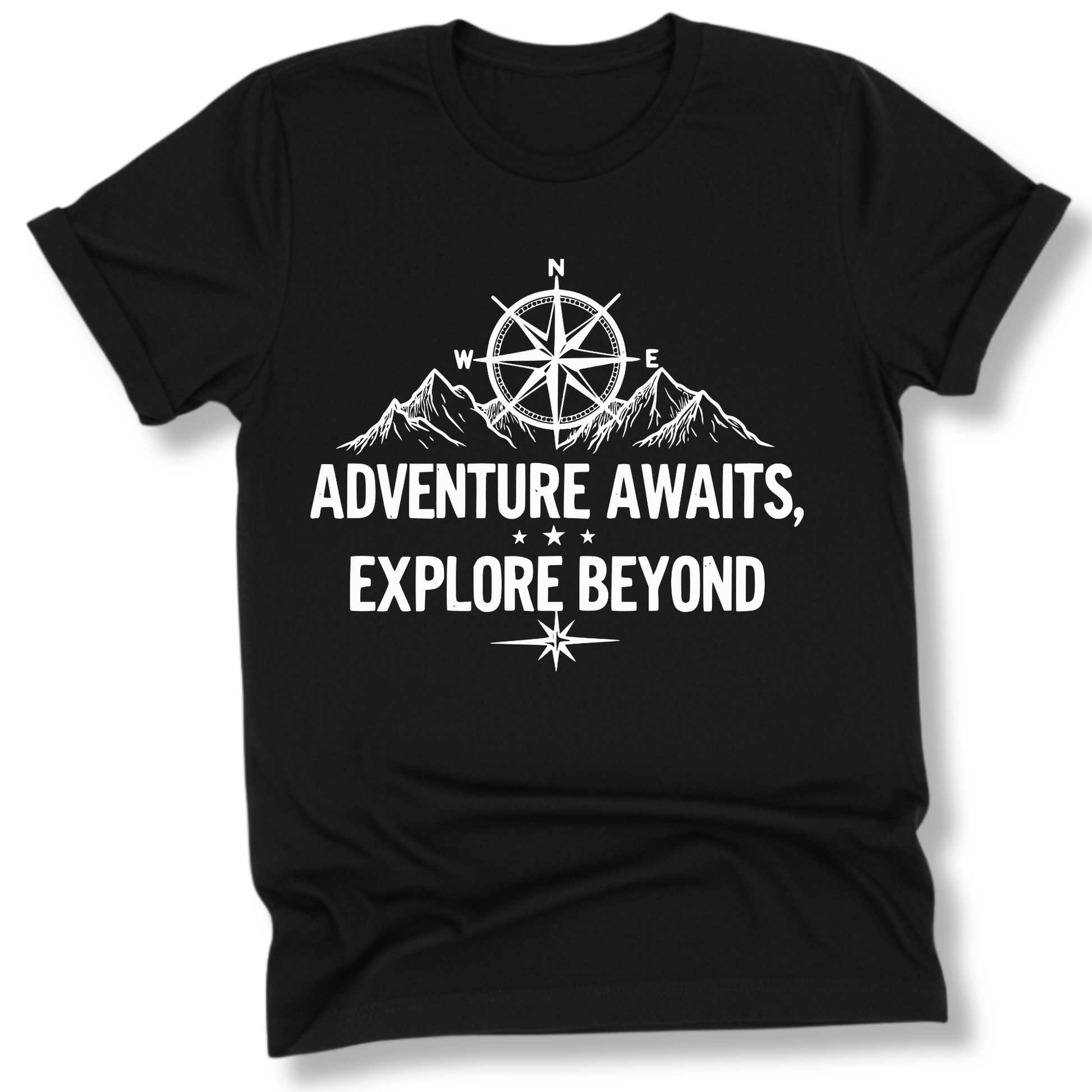 Printify T-Shirt Black / S Adventure Awaits Explore Beyond