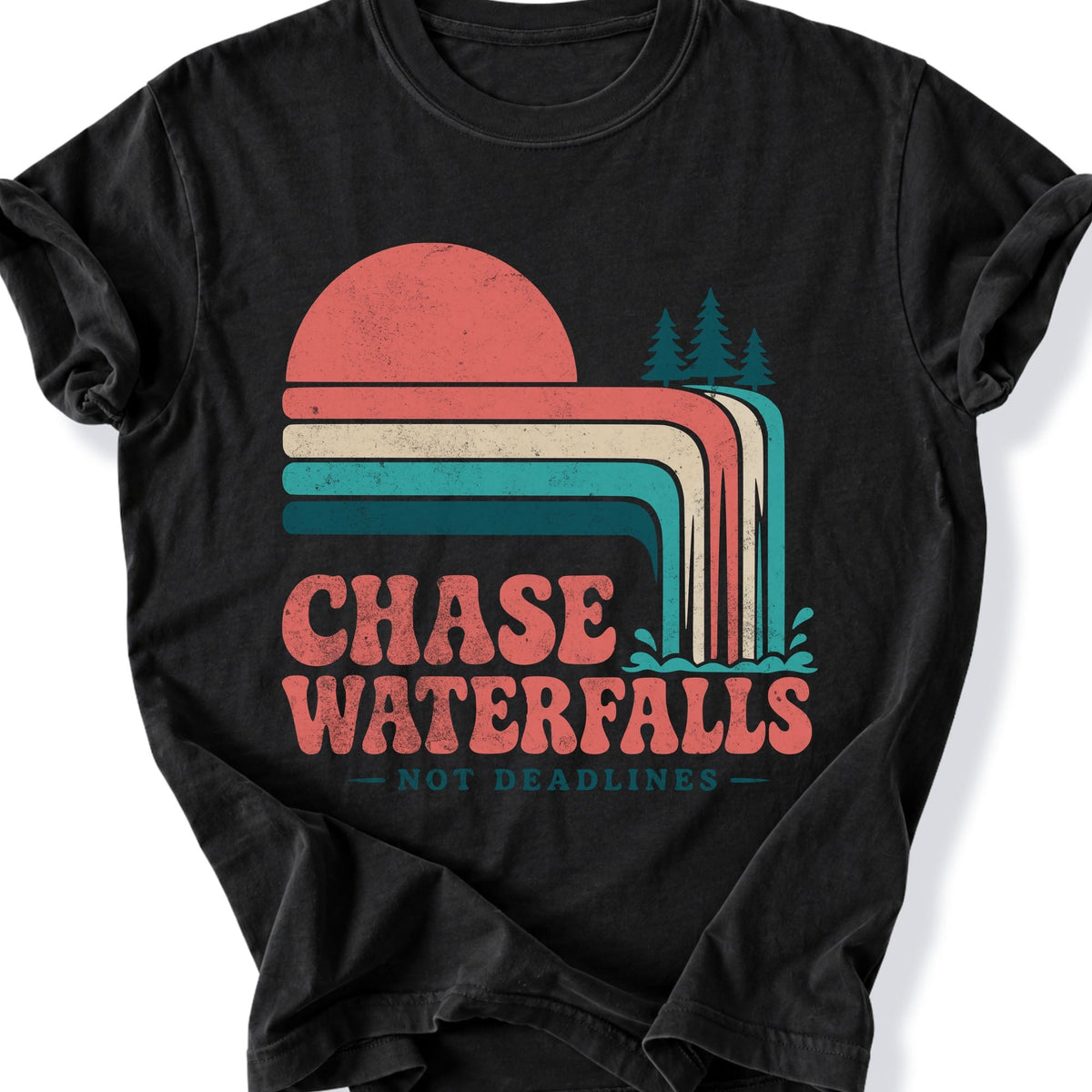 Printify T-Shirt Black / S Chase Waterfalls T-Shirt