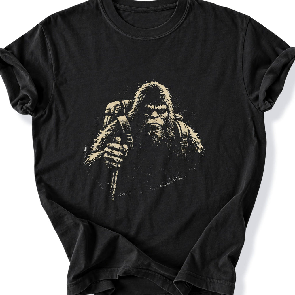 Printify T-Shirt Black / S Gritty Bigfoot Hiking T-Shirt