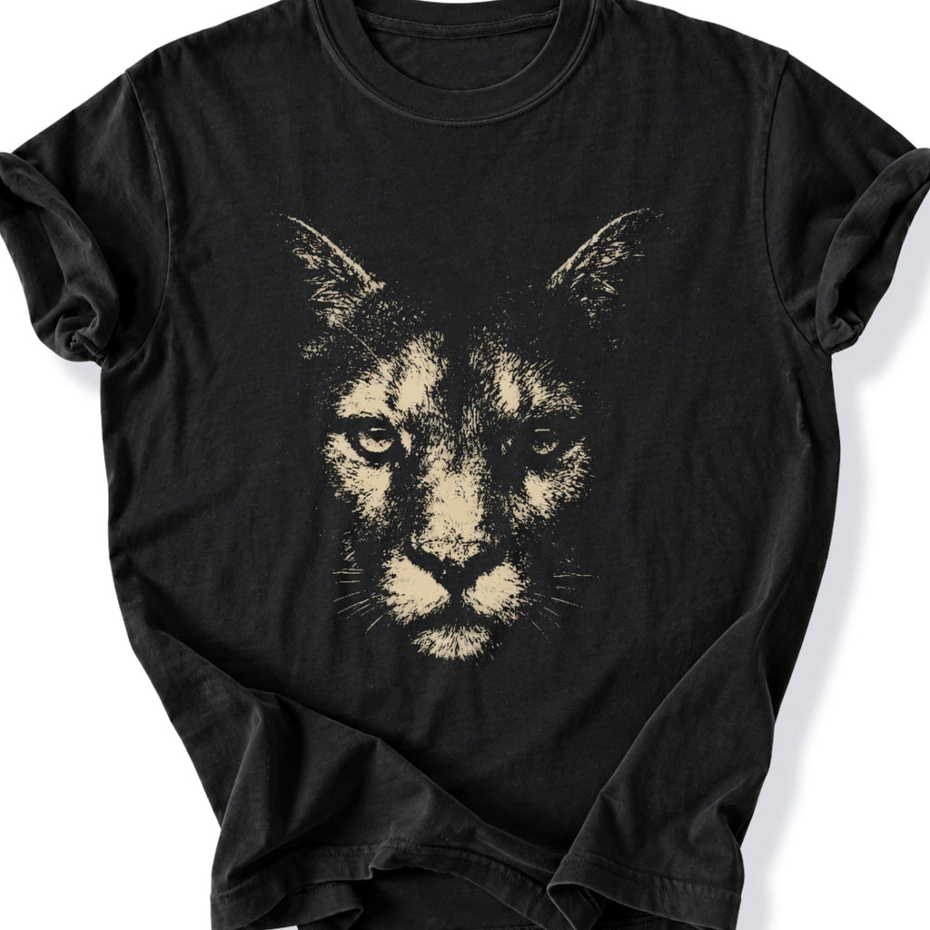 Printify T-Shirt Black / S Gritty Lion T-Shirt