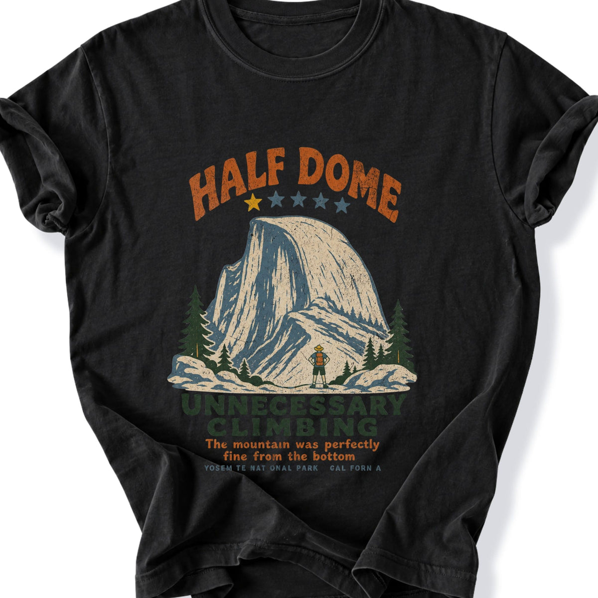 Printify T-Shirt Black / S Half Dome Unnecessary T-Shirt