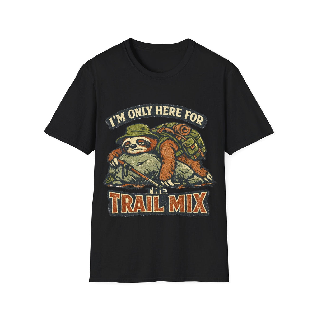 Printify T-Shirt Black / S Here For The Trail Mix