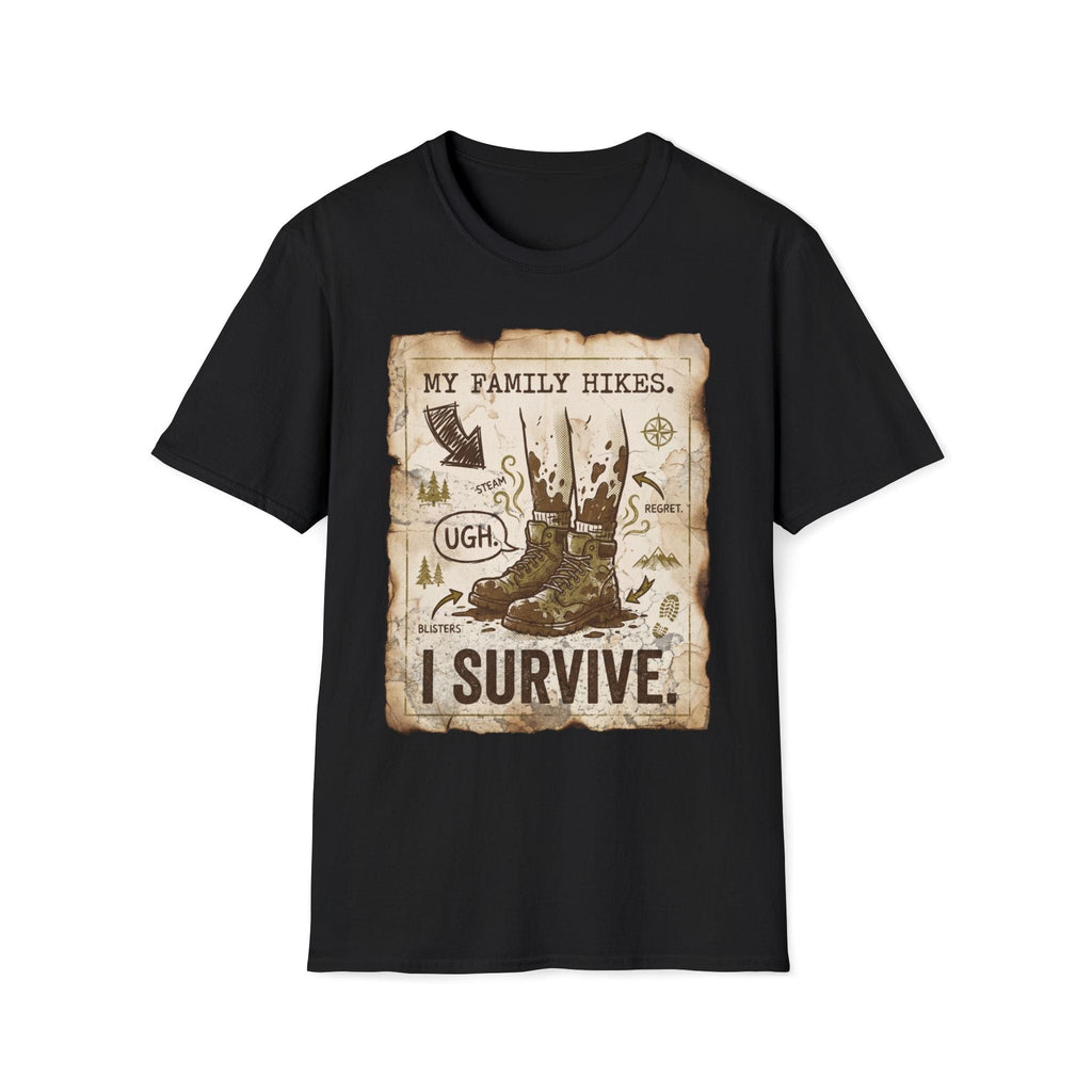 Printify T-Shirt Black / S Hikes i Survive