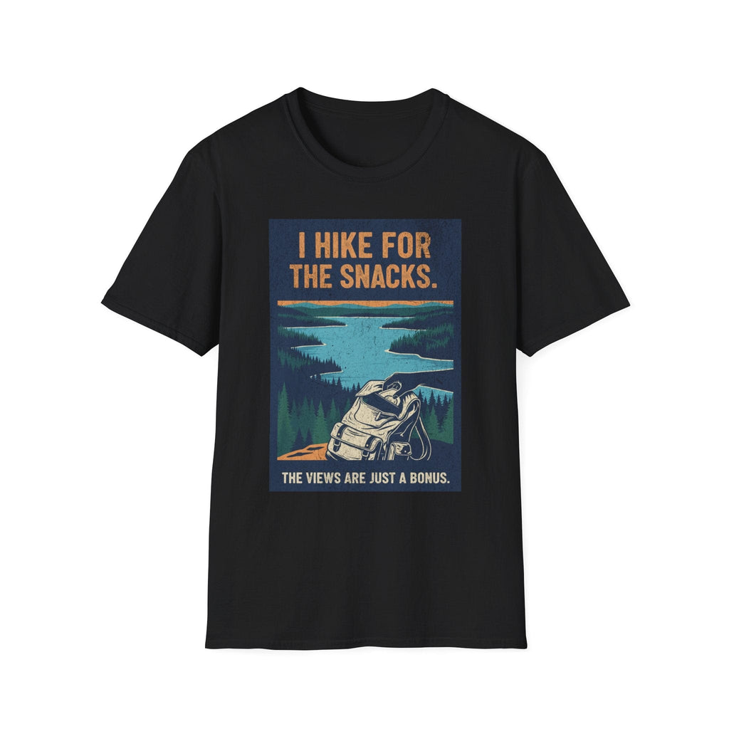 Printify T-Shirt Black / S Hiking for Snacks