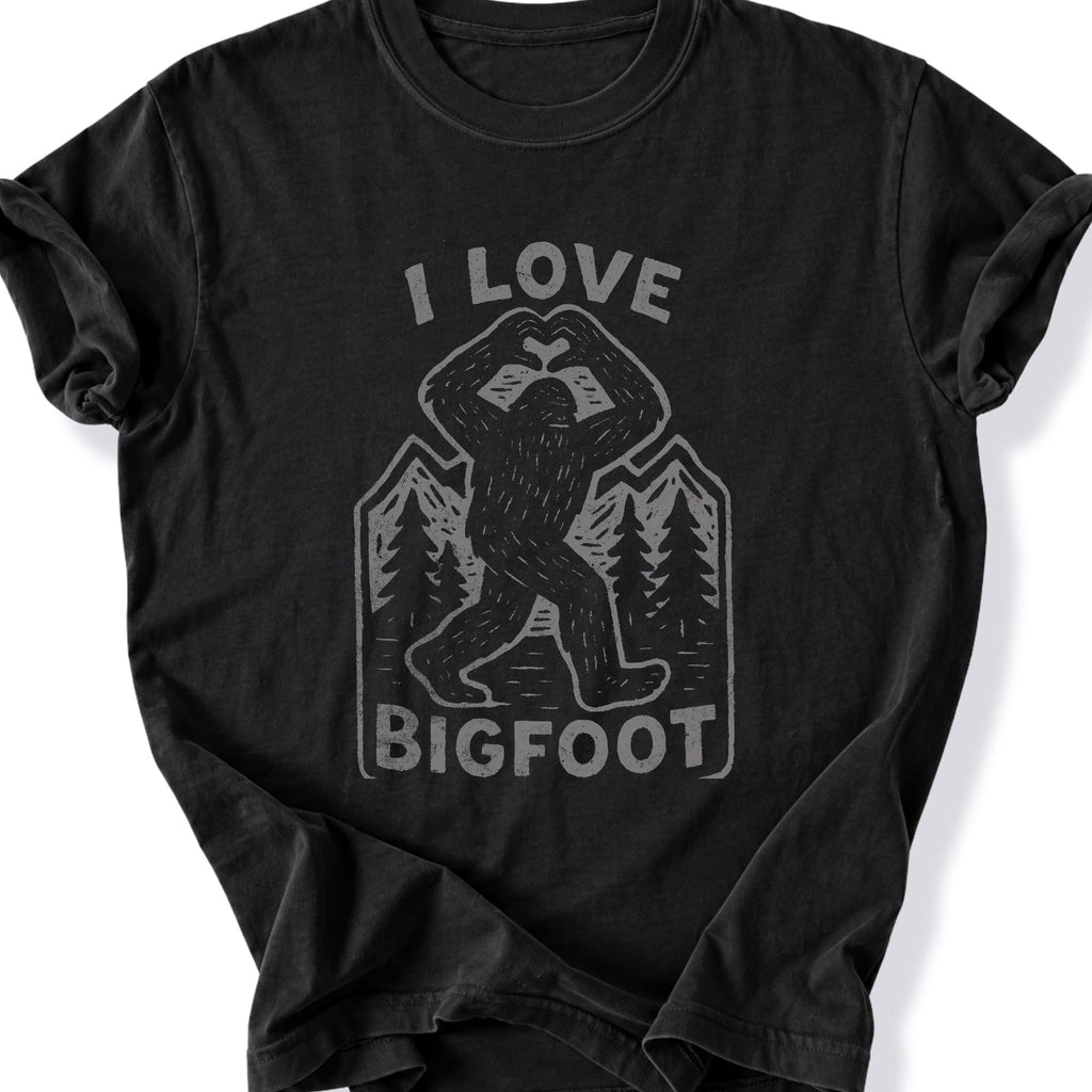 Printify T-Shirt Black / S I Love Bigfoot T-Shirt