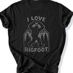 Printify T-Shirt Black / S I Love Bigfoot T-Shirt