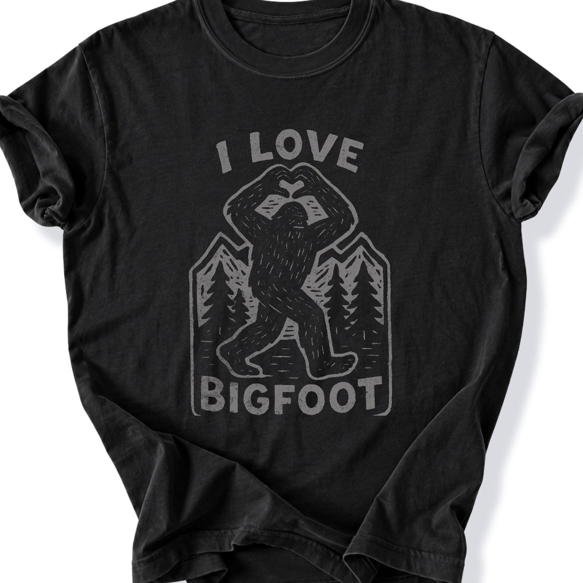 Printify T-Shirt Black / S I Love Bigfoot T-Shirt