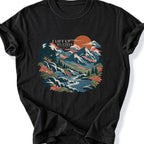 Printify T-Shirt Black / S Mountain Flow T-Shirt