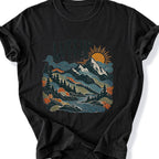 Printify T-Shirt Black / S Mountains Rise T-Shirt