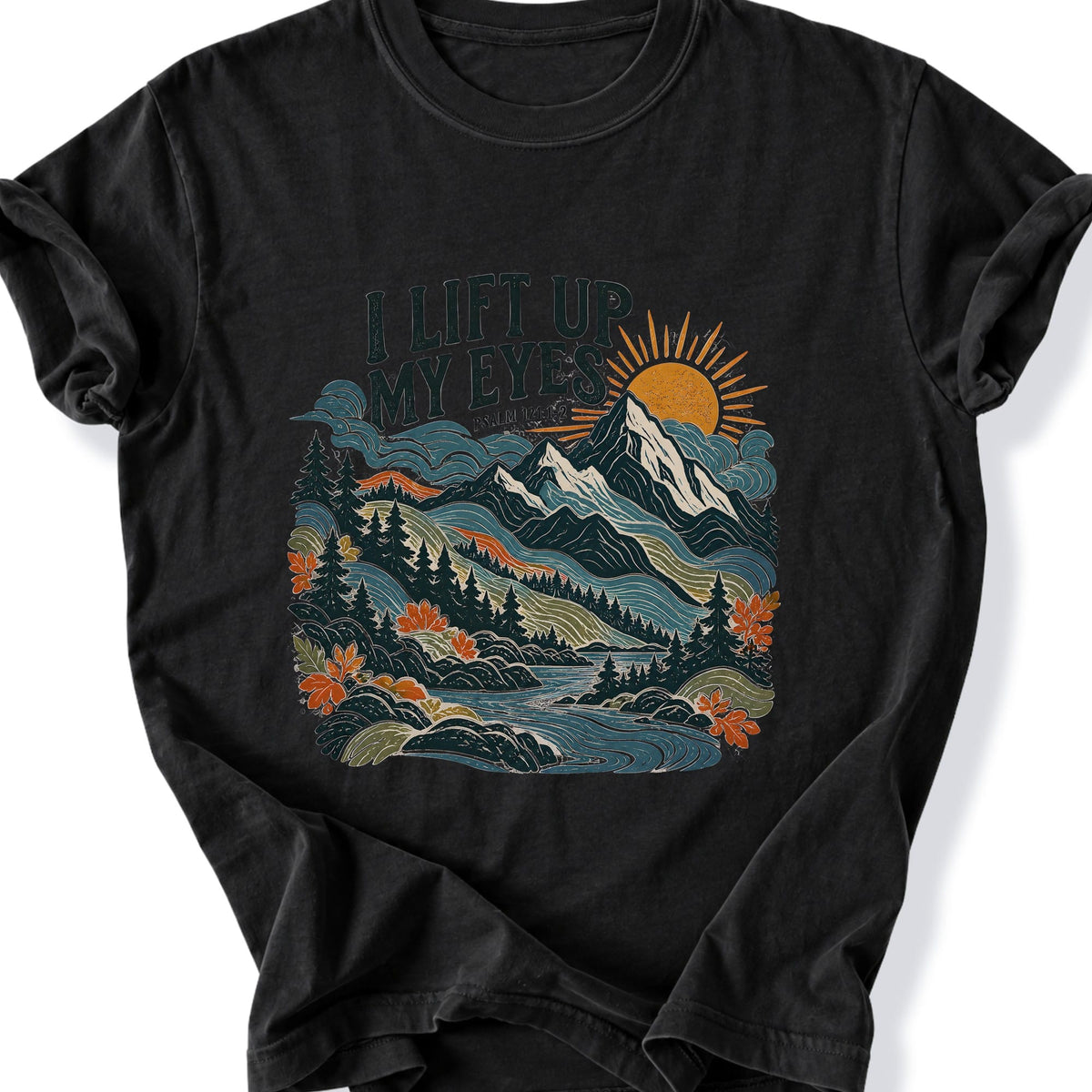 Printify T-Shirt Black / S Mountains Rise T-Shirt