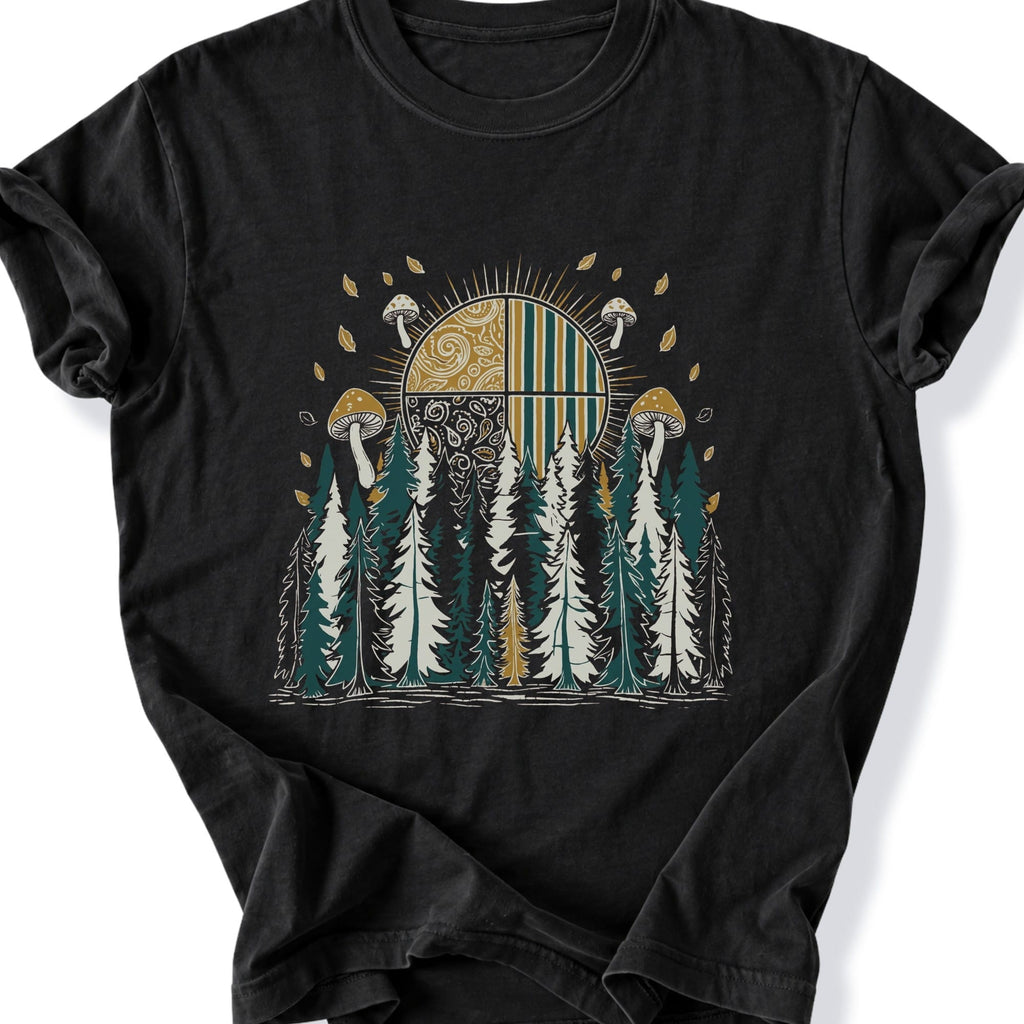 Printify T-Shirt Black / S Mushroom Forest T-Shirt
