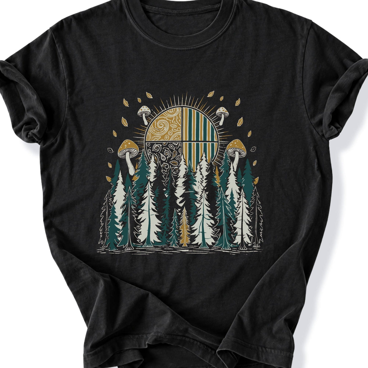 Printify T-Shirt Black / S Mushroom Forest T-Shirt